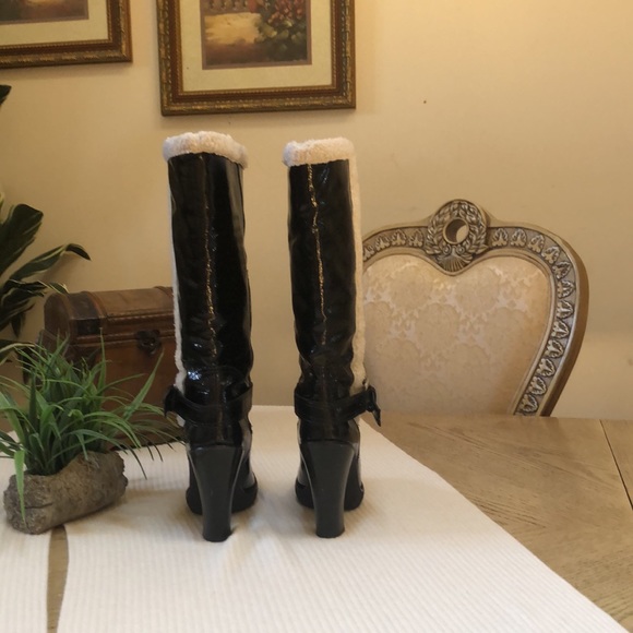 Michael Kors knee Boots black patent faux fur - Picture 15 of 15